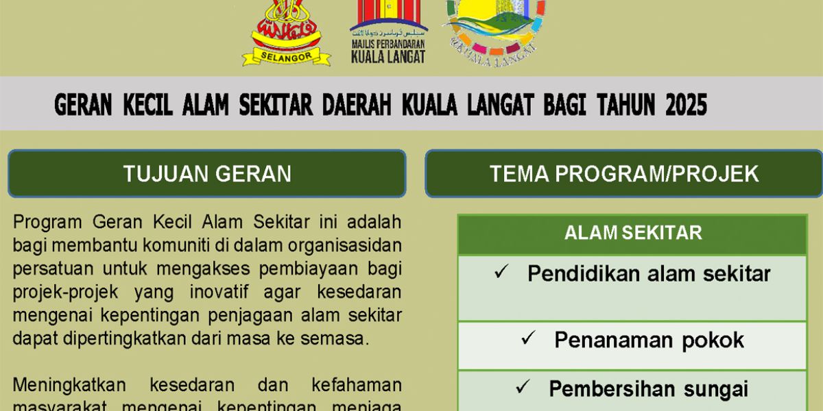 Geran Kecil Alam Sekitar Daerah Kuala Langat Bagi Tahun 2025